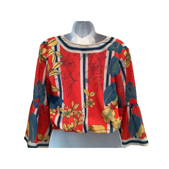 FLYING TOMATO TROPICAL PRINT CROP TOP S - Picture 5 of 6